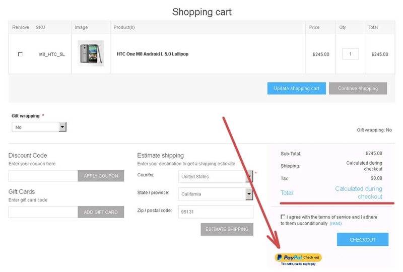 Picture of PayPal Express Checkout