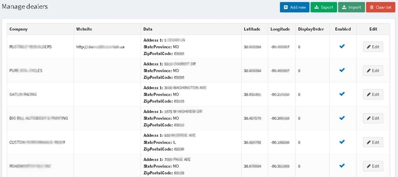 Picture of Dealer Locator (Store locator)