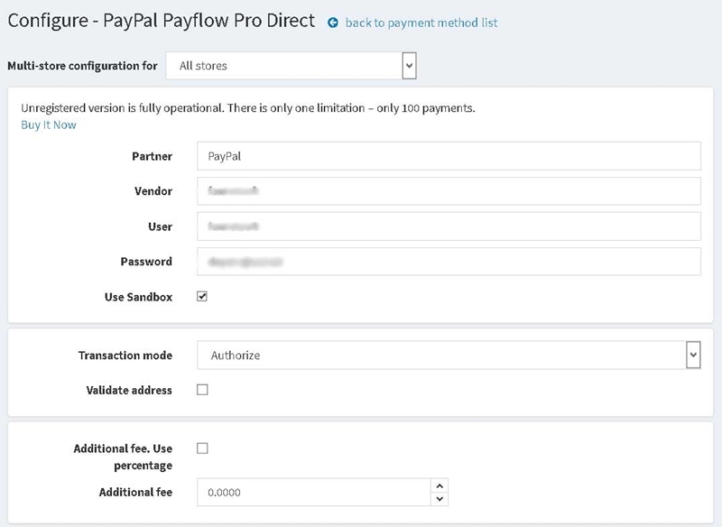 Picture of PayPal Payflow Pro Direct (Credit Card)