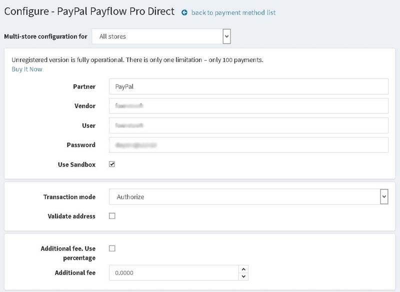 Picture of PayPal Payflow Pro Direct (Credit Card)