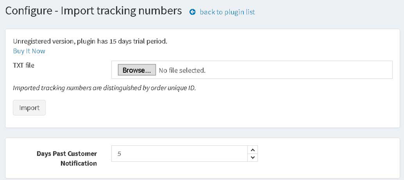 Picture of Import Tracking Numbers