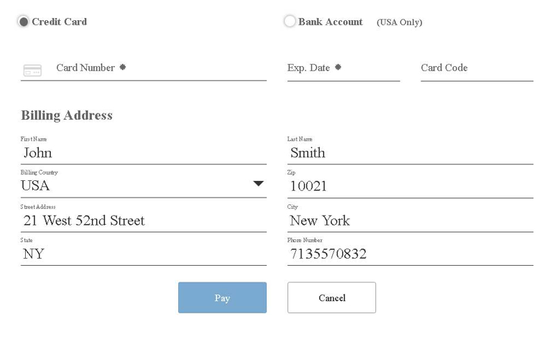 Picture of Authorize.Net Hosted Checkout