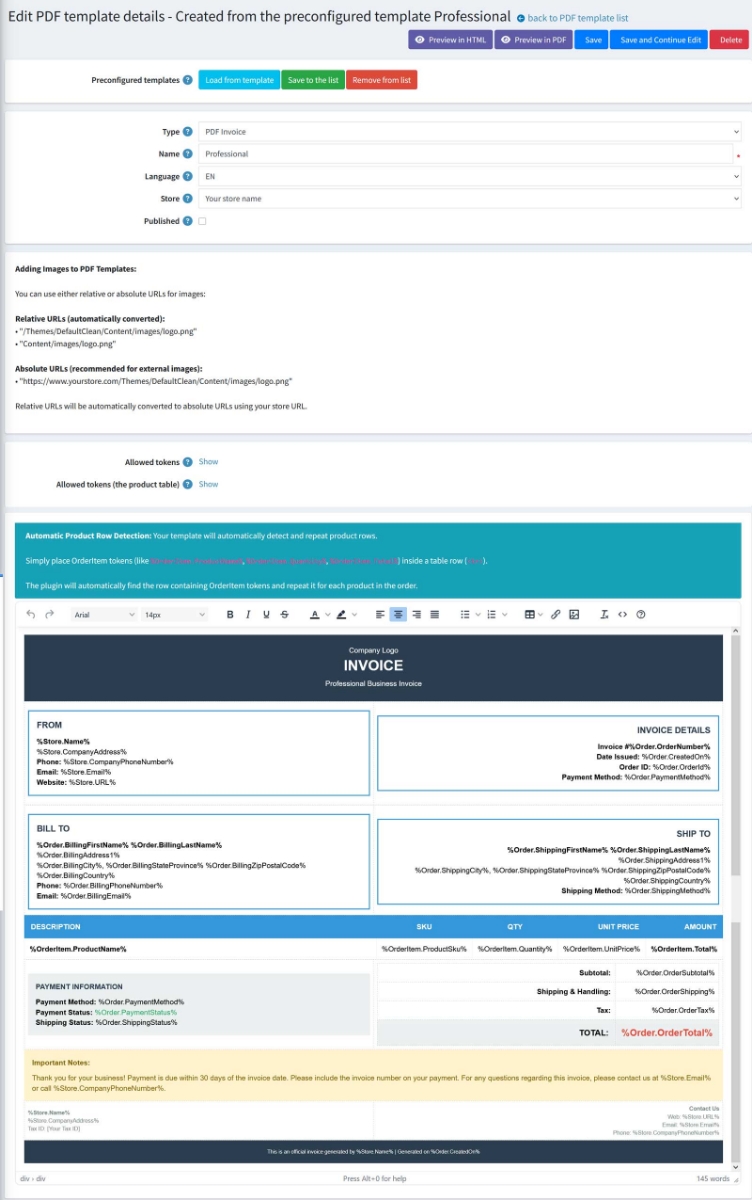 Picture of PDF Invoice Generator